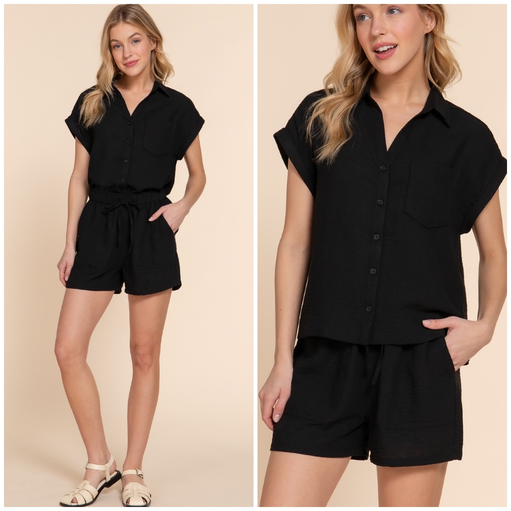 Black 2-Piece Shorts Set